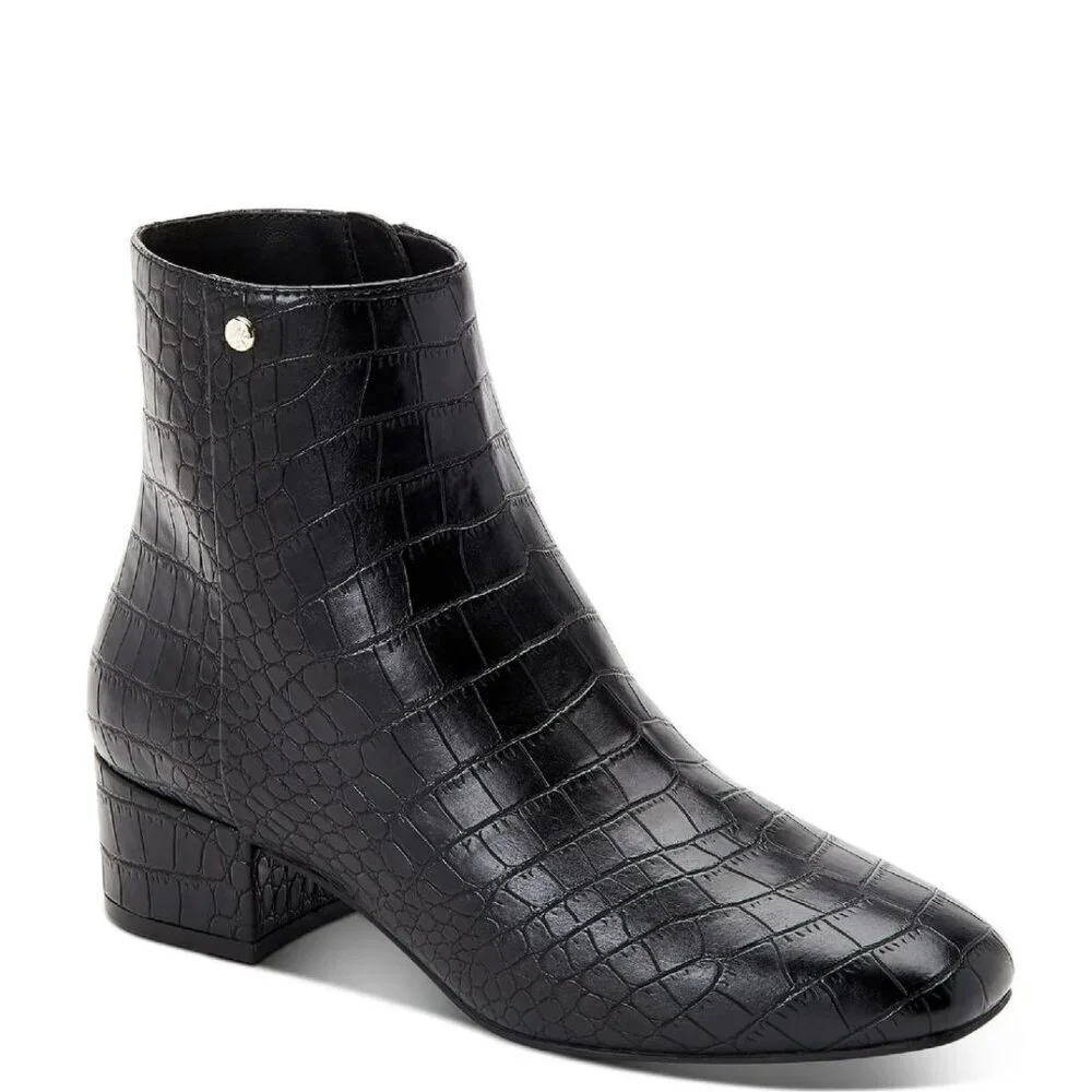 Charter Club Womens Heatherr Faux Suede Square Toe Booties